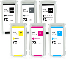 Yescolor Premium Compatible HP 72 C M Y MBK PBK GY Ink Cartridge for HP DesignJet T650/T630/T250/T230/T210/Studio Steel/Studio Wood