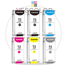 Yescolor Premium Compatible HP 72 C M Y MBK PBK GY Ink Cartridge for HP DesignJet T650/T630/T250/T230/T210/Studio Steel/Studio Wood