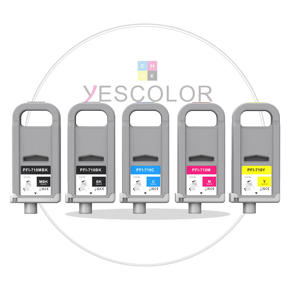 Yescolor Premium Compatible PFI-710 PFI 710 Inkjet Printer Ink Cartridge for Maintenance Cartridge MC-30 Wide Format Cartridge