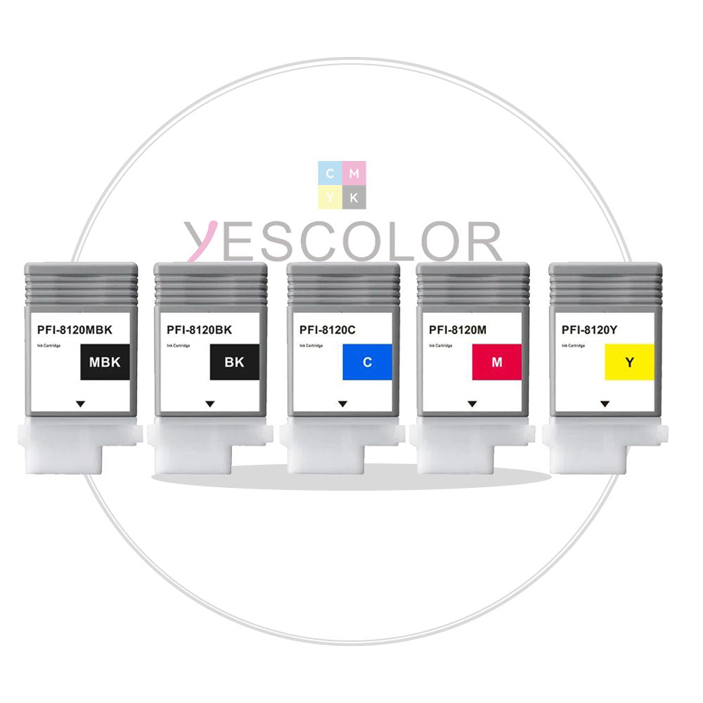 Yescolor Premium Compatible PFI 8120 InkJet Ink Cartridge for Canon imagePROGRAF TM-5200/5205/5300/5305 Series