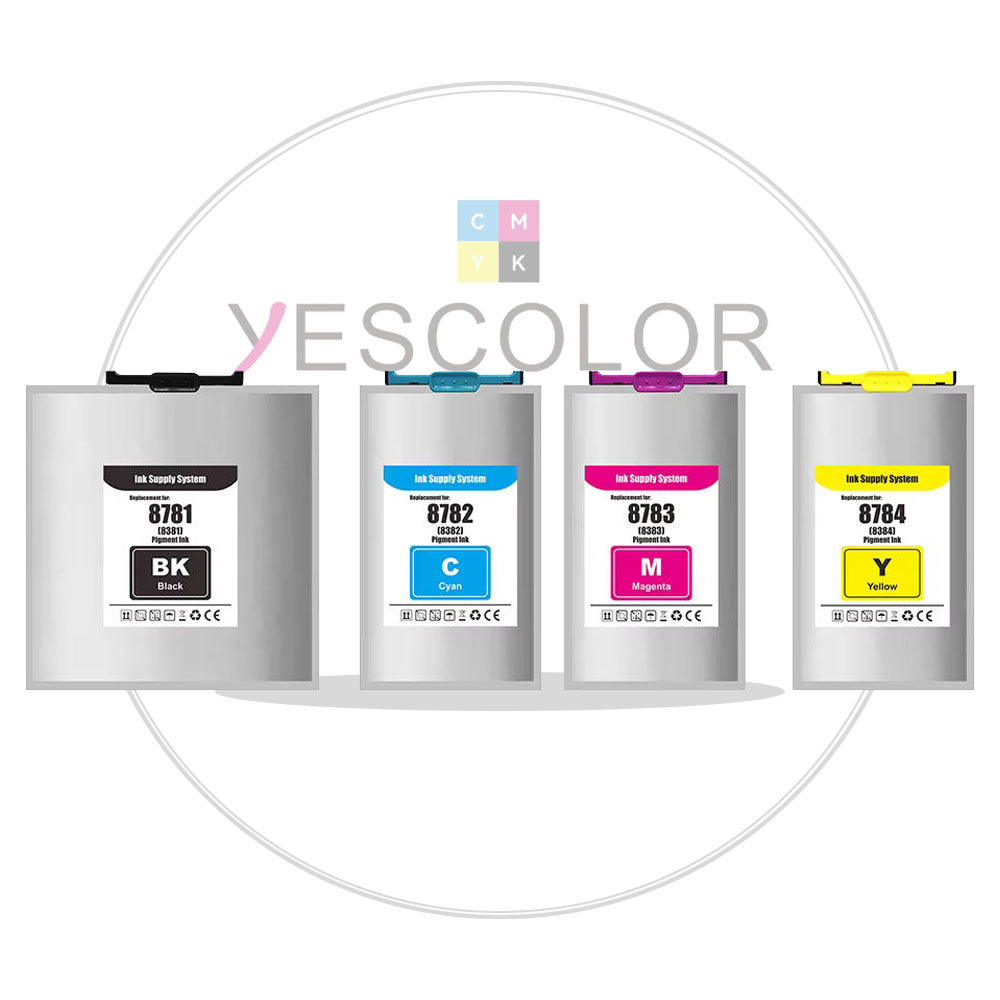 Yescolor Premium Compatible T878 T8781 T8782 T8783 T8784 Ink Bag Cartridge for Epson Workforce Pro WF-R5190DTW/WF-R5190 DW BAM